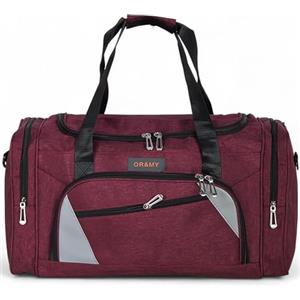 Or&My Borsone Sportivo Uomo Donna con Tracolla 40L - Borsa a mano Palestra e Viaggio in Poliestere Resistente e Impermeabile, Multitasche - Ideale per Weekend Fitness Piscina Milit Mod: L69-55 (Bordeaux, M)
