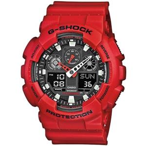 Casio G-SHOCK Orologio 20 BAR, Rosso, Analogico - Digitale, Uomo, GA-100B-4AER