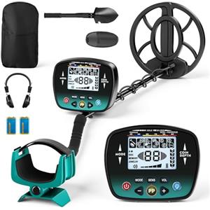 GJCrafts Metal detector per adulti e bambini, 5 modalità, rilevatore d'oro professionale, bobina di ricerca impermeabile IP68 da 26 cm con display LCD, alta sensibilità (TX910)