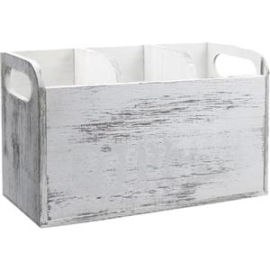 Générique Porta utensili da cucina - Organizzatore da bancone in legno | Carrello portaoggetti rustico a 3 scomparti per utensili da cucina, spatole, pinze, mestoli, disposizione del bancone della fattoria