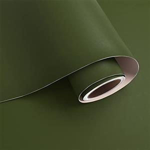 VaryPaper Carta da parati verde oliva, 40 cm x 200 cm, pellicola decorativa autoadesiva per mobili, cucina, piano di lavoro, scaffali, armadi, soggiorno, bagno, tavolo