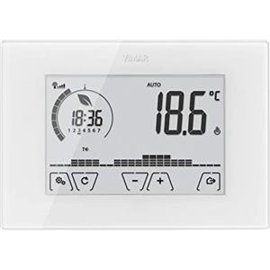 Vimar 02907 Termostato da Parete Programmabile, Touch Screen, Wi-Fi per Controllo Locale e Gestione Avanzata da App, Bianco