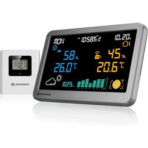 BRESSER Stazione meteo wireless Bresser con sensore esterno, temperatura interna, umidità, previsioni del tempo