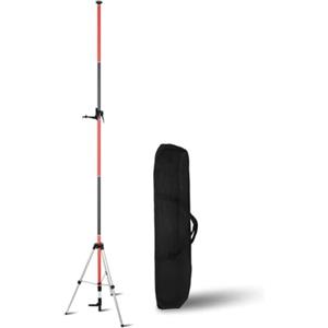 Mountlaser Asta telescopica per livelle laser, 3,7m/12ft Palo Telescopico con Treppiede, Supporto a Livello per Laser Rotante e Livella Laser, Con adattatori per filettatura da 1/4-20 e 5/8-11