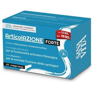 Sanavita Articolazione Forte - Integratore con Glucosamina, Condroitinsolfato, Artiglio del Diavolo e Vitamina C per il Benessere Articolare - 60 Compresse