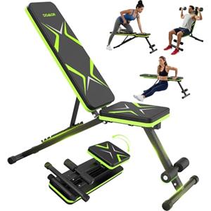 DOMOR Panca Palestra Multifunzione, 7 in 1 Panca Pesi Regolabile,Panca Addominali, Panca Piana Pieghevole Fitness Adatto per Casa e Palestra, 150Kg Capacità di Peso