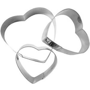 Fackelmann Zenker 42894 3 Coppapasta per Biscotti a Cuore (3 Misure)