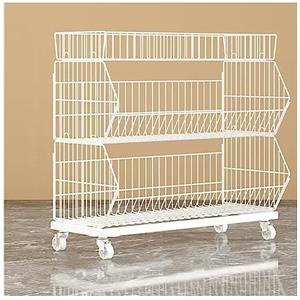 zktoermn Cesto Di Verdure Da Frutta, Carrello Impilabile Del Cesto Del Filo Metallico Scaffali Promozionali Per Supermercati Multistrato Espositore Rack Per Farmacia Per La Cucina ufficio Domestico ( Colore :