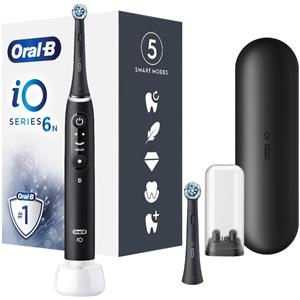 PROCTER & GAMBLE SRL Oral-B iO6 Spazzolino Elettrico Ricaricabile Nero Lava con Custodia da Viaggio e 2 Refill - Tecnologia Avanzata per una Pulizia Superiore