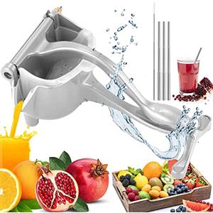 AOOGON Spremi Melograno, Lega di Alluminio Leggera Spremiagrumi Manuale, Professionale Succo di Limone Pressa con 3 cannucce in acciaio inossidabile e una spazzola per la pulizia per Agrumi, Arance