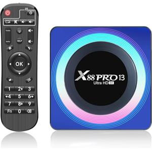 Dulmssxy Android TV Box,Dulmssxy TV Box Android 13.0 2GB RAM 16GB ROM RK3528 Quad-Core 64bit Cortex-A53 Mali 450 MP2 GPU Support 2.4/5.0GHz WiFi BT5.0 10/100M Ethernet 8K 3D DLNA USB3.0 HDMI 2.0 H.265