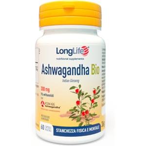 LongLife® Ashwagandha Bio | KSM-66 Ashwagandha® titolata 5% withanolidi | Tonico adattogeno | Rilassamento e benessere mentale | Fino a 2 mesi di trattamento | Vegano e senza glutine