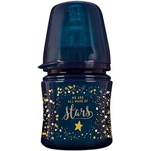 LOVI Biberon Anticolica, 0+ Mesi, 120 ml, Biberon con Tettarella in Silicone Morbida e Flessibile, Adatto per Allattamento Misto, Collezione Stardust, Blu