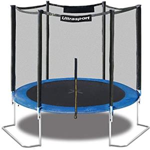 Ultrasport Jumper Giardino Trampolino, completo trampolino set con tappetino salto, rete sicurezza, rete imbottita e copribordo, superficie salto - ø 180 cm, max. portata 120 kg, Blu