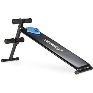 Relaxdays Panca Declinata Pieghevole, Regolabile su 5 Livelli, Esercizi Sit Up per Addominali, Blocchi Imbottiti per i Piedi, Nera