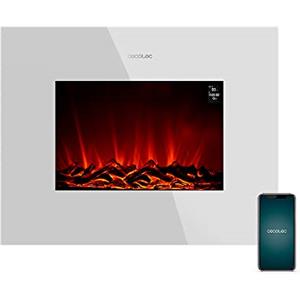 Cecotec Camino elettrico pronto caldo 2690 fiamme collegate bianco. 2000 W, dimensioni 26, WiFi, 2 livelli di potenza, telecomando, timer, 25 m2 (05828)