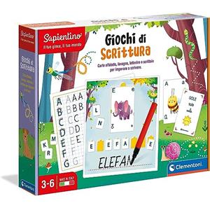 Clementoni Giochi di Scrittura Sapientino - Gioco Educativo per Imparare a Scrivere con Carte Illustrate e Lavagne Cancellabili