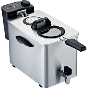 RGV Fry Type4 Friggitrice Elettrica Professionale in Acciaio Inox 3/4 Litri, 2500W, Rubinetto di Scarico Olio, Testata Removibile