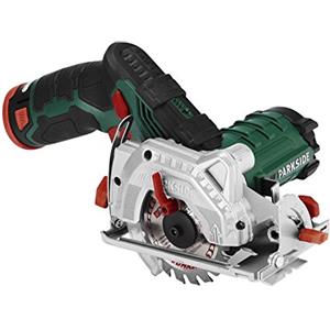 Parkside Sega circolare a batteria Led Phksa 12 A1, 12 V, agli ioni di litio, diametro 85 mm, 2 Ah, profondità di taglio e angolo di taglio regolabili in continuo, aspirazione della polvere