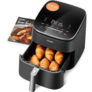 COSORI Friggitrice ad Aria Turbo Blaze 6 Litri, Rivestimento Ceramico Senza PFAS, Air Fryer con DC Motore, 9 Funzioni & 5 Velocità della Ventola Automatica, 110 Ricette & 96 Tabelle di Cottura, 1725W
