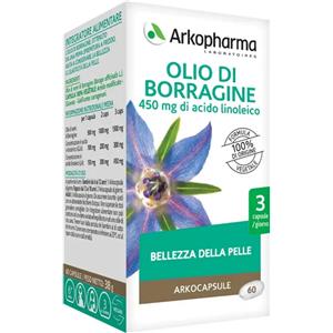 Arkopharma Olio di Borragine 60 Capsule - Integratore Vegetale per Bellezza e Elasticità della Pelle