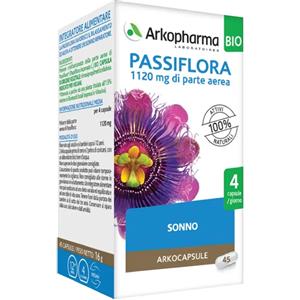 Arkofarm Arkocapsule Passiflora Bio - Integratore Alimentare per Rilassamento e Sonno Riparatore - 45 Capsule