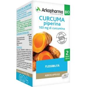 Arkofarm Arkocapsule Curcuma Piperina - Integratore Articolare 40 Capsule