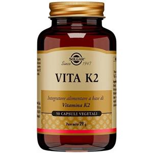 Solgar Vita K2 - Integratore Vegetale di Vitamina K2 per Ossa Normali, 50 Capsule