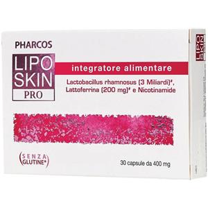 BIONATIVA SpA Liposkin Pro - Integratore per la pelle con Lactobacillus Rhamnosus, Lattoferrina e Nicotinamide - 30 Capsule