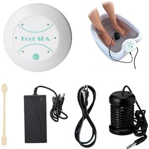 ZMCVOE Pediluvio Ionico Detox Foot Bath Machine, Macchina disintossicante ionica pediluvio, set completo per bagno di elettrolisi dei piedi, macchina per la pulizia della spa per i piedi portatile