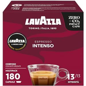 Lavazza A Modo Mio Espresso Intenso, 180 Capsule Caffè, per un Espresso con Note Aromatiche di Cacao e Spezie, Arabica e Robusta, Intensità 13/13, Tostatura Media, 5 Confezioni da 36 Capsule