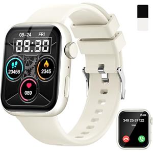 zaisia Smartwatch Uomo Donna, 1.85" Orologio Smartwatch con Chiamare/Rispondere, Molteplici modalità Sportive con Contapassi/Sonno/Cardiofrequenzimetro, IP68 Smart Watch per Andorid iOS