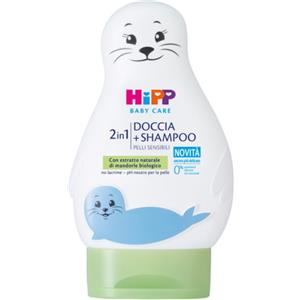 HIPP Baby Care Doccia Shampoo Foca 200ml - 2 in 1 per Pelli Sensibili con Estratto di Mandorle Biologiche