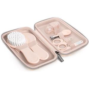 Suavinex Set Manicure Girl - Kit Igiene per Neonati con Spazzola, Pettine, Spazzolino, Forbici, Lima e Tagliaunghie in Beauty Case Impermeabile Rosa