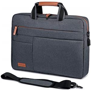 LOVEVOOK Borsa Porta PC 15,6 Pollici Impermeabile a Tracolla per Laptop, Notebook, Lavoro - Uomini, Donne, Insegnanti, Affari, Viaggi, Scuola, Universitari - Grigio Scuro
