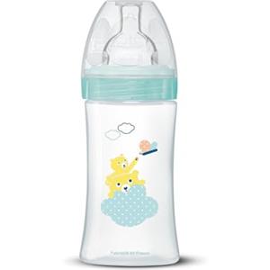 Dodie, Biberon Anticolica Sensation+, Verde Aria, 270 ml, da 0 a 6 Anni, Tettarella Piatta, Flusso Medio Piccola, Petite