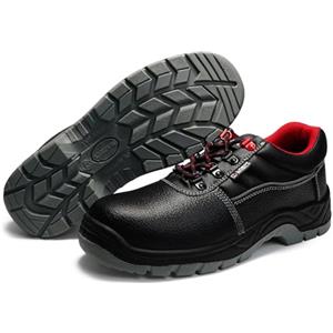 LABOR SHIELD Scarpe Antinfortunistiche Donna Leggere con Punta in Acciaio Scarpe Uomo da Lavoro Antiscivolo Anti-Perforazione Scarpe Sicurezza per Cantiere Magazzino e Officina FM250001 Nero 41