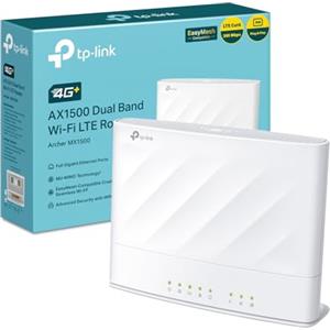 TP-Link Archer MX1500 Router WiFi con Sim, 4G+ Cat6 AX1500, Dual Band 300Mbps in 2,4 GHz+1201Mbps in 5 GHz, 3 Gigabit Porte LAN+ Porta Gigabit LAN/WAN, 128 Dispositivi Supportati, EasyMesh, Plug&Play