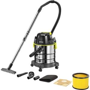 RYOBI RY18WDV-0 Bidone Aspirapolvere Solidi e Liquidi a Batteria 18V ONE+, Potente Aspirazione, Leggero e Compatto, Senza Batteria
