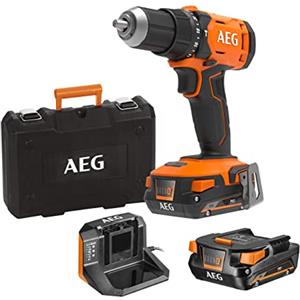 AEG BSB18G4-402C Trapano a Percussione Spazzolato, 2 batterie da 4.0Ah, 60 Nm di Coppia, Cambio a 2 Velocità, 500 Giri per min e 0-1800 Giri per min, Frizione a 24 regolazioni