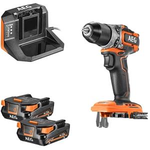 AEG - Trapano avvitatore SUBCOMPACT 18 Volt BRUSHLESS, 65 Nm, consegnato in valigetta con 2 batterie da 2,0 Ah e caricatore - BS18SBL-202C