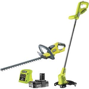 Ryobi RHT1845LT25M20 Kit Tagliasiepi e Tagliabordi a Batteria 18V ONE+ con Batteria al Litio 2.0 Ah e Caricabatterie