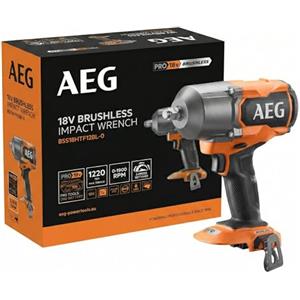 AEG - Avvitatore a percussione 18 V BRUSHLESS, 1220 Nm in serraggio, 1627 Nm in distensione, 3 modalità + autostop, quadrato 1/2", (senza batt. né caricabatterie) - BSS18HTF12BL-0