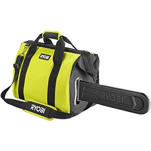 Ryobi RAC256 Borsa di Trasporto per Motoseghe Elettriche e a Batteria, Apertura Rinforzata per Barre di Qualsiasi Lunghezza, Tasche Porta Accessori, Tracolla e Maniglia Imbottite