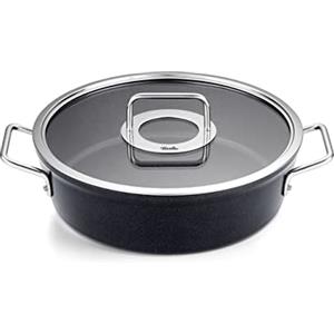 Fissler Adamant - Rostiera in alluminio (diametro 28 cm, 4,1 l) rivestita con coperchio in vetro, antiaderente, compatibile induzione