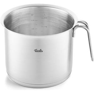 Fissler Original,Profi Collection Tegame per latte in acciaio inox 2.6 L, 16 cm, con bordo di versamento e scala di misurazione interna, per cottura a induzione