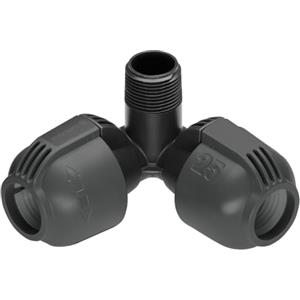 Gardena Raccordo angolare per filetto esterno per sistema pop-up: Raccordo per il collegamento di irrigatori a turbina T 380 25 mm x 3/4 pollice (2783-20)