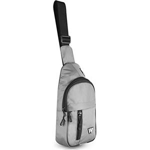 WFX Zaino monospalla leggero con tracolla piccola borsa impermeabile antifurto casual uomo donna borse per escursionismo ciclismo viaggi sport all'aperto, Grigio, Taglia unica, Zaino monospalla