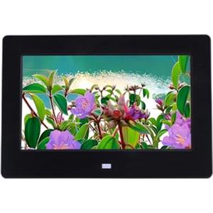 YPAPBHT Cornice fotografica digitale HD da 7 pollici, schermo HD 1024 * 600, album fotografico digitale multifunzionale, supporta la riproduzione di più formati, bianco/nero.(Black)