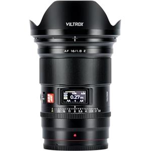 VILTROX Obiettivo AF 16 mm f/1.8 Z Full Frame, obiettivo con messa a fuoco automatica compatibile con fotocamere mirrorless Nikon Z-Mount Z9 Z8 Z7II Z7 Z6II Z6 Z5 Zf Z50 Zfc Z30